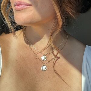 Elegant Gold Pendant Double Necklace Sun + Moon